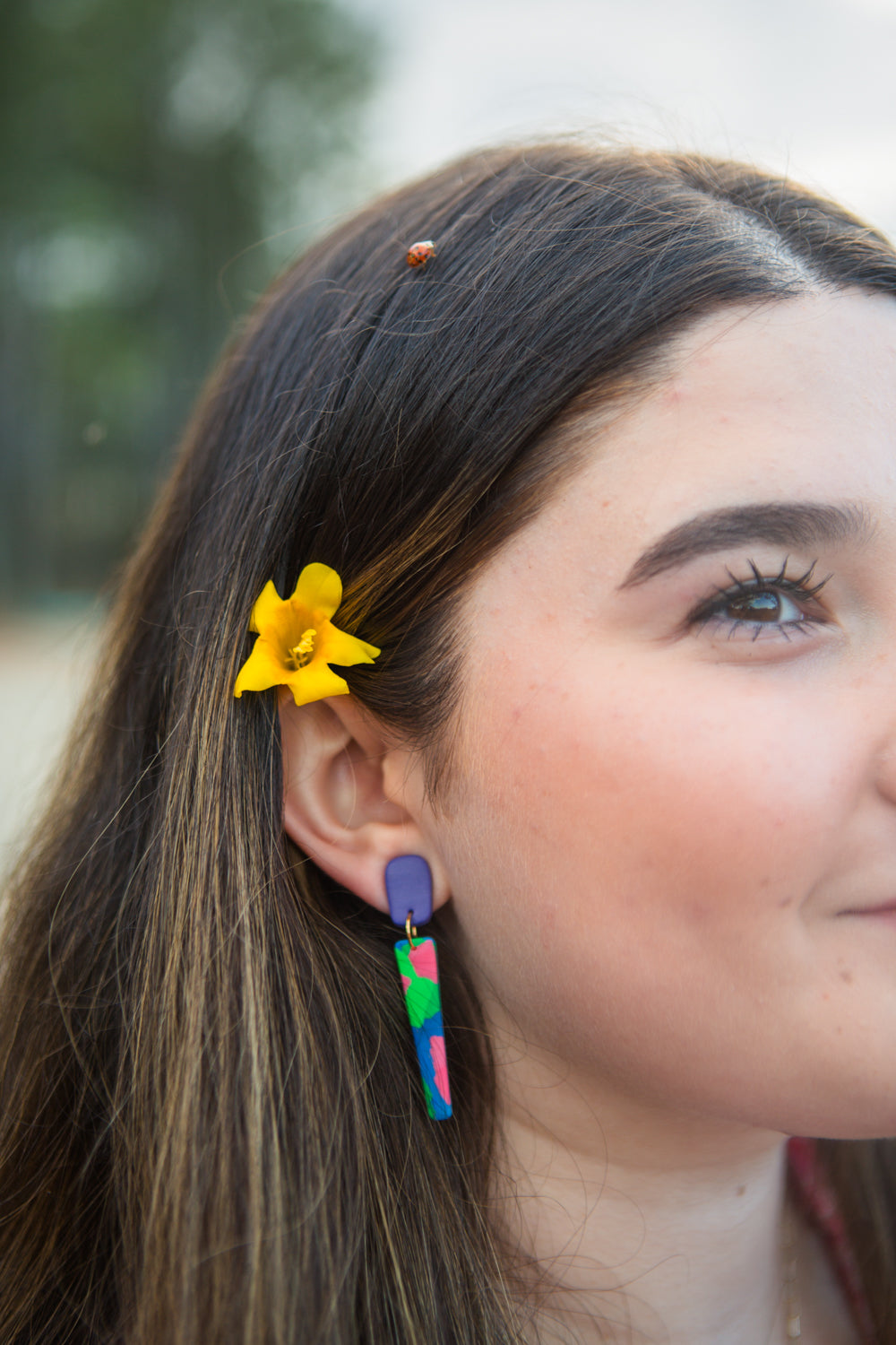 Mary Magdalene Earrings - "In Blossom" - Purple