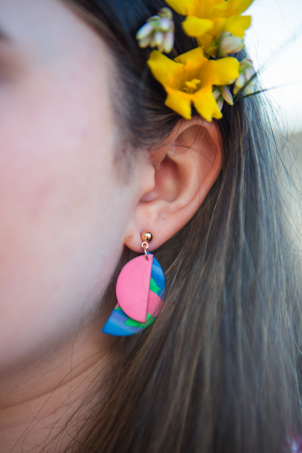 Rachel Earrings - "In Blossom" - Pink